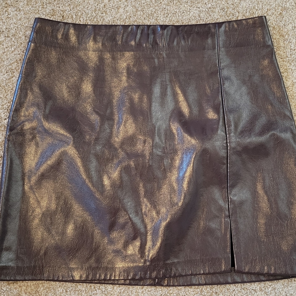 Topshop Shimmering Bronze Mini Skirt